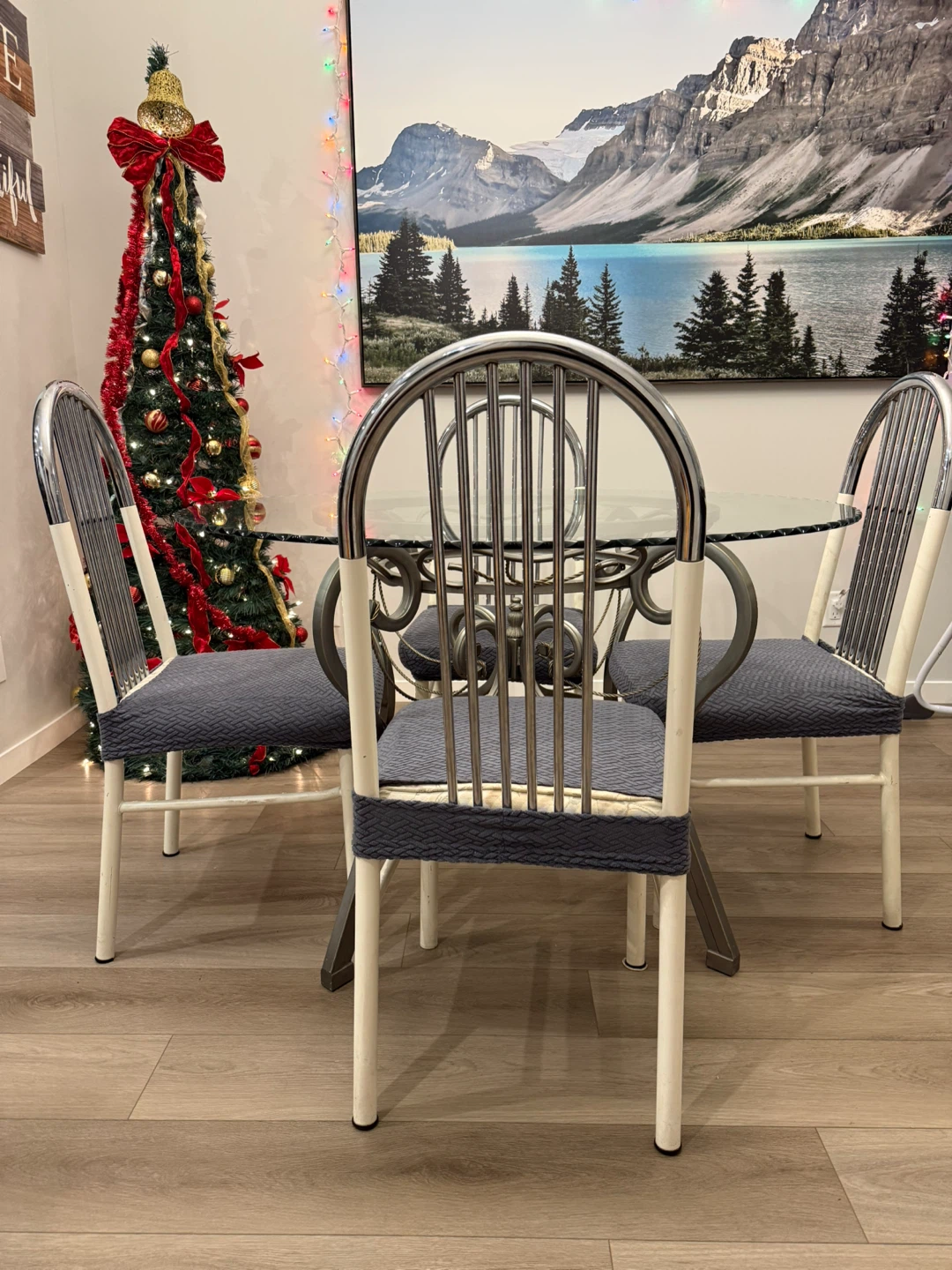 Glass Top Dining Table with 4 Chairs - photo 3