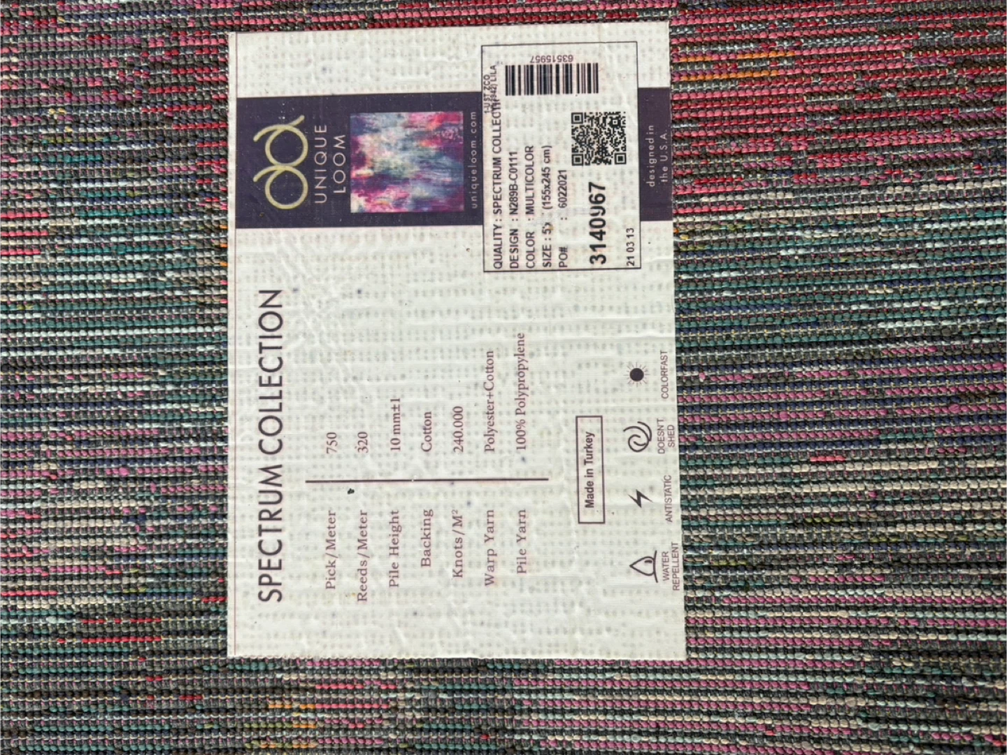 CARPET: Unique Loom Spectrum Area Rug - 5x8 - Multicolor - photo 5