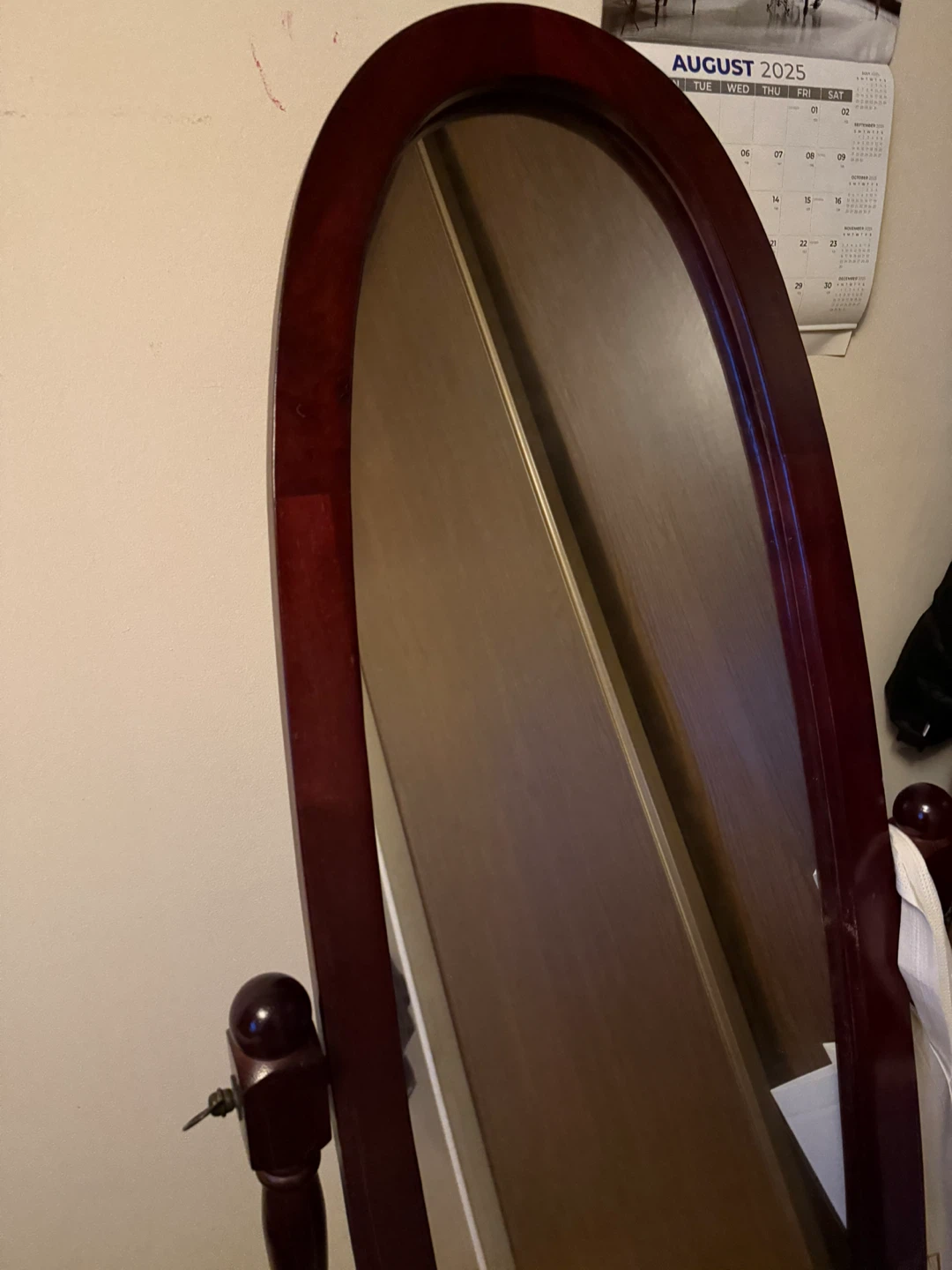Oval Cheval Mirror - Brown Frame - photo 3