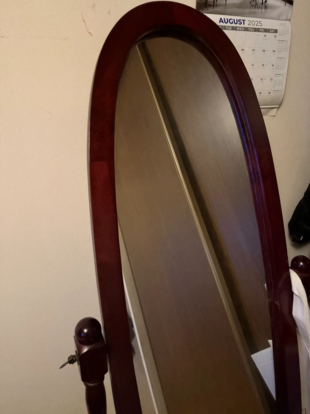Oval Cheval Mirror - Brown Frame image indicator(3)