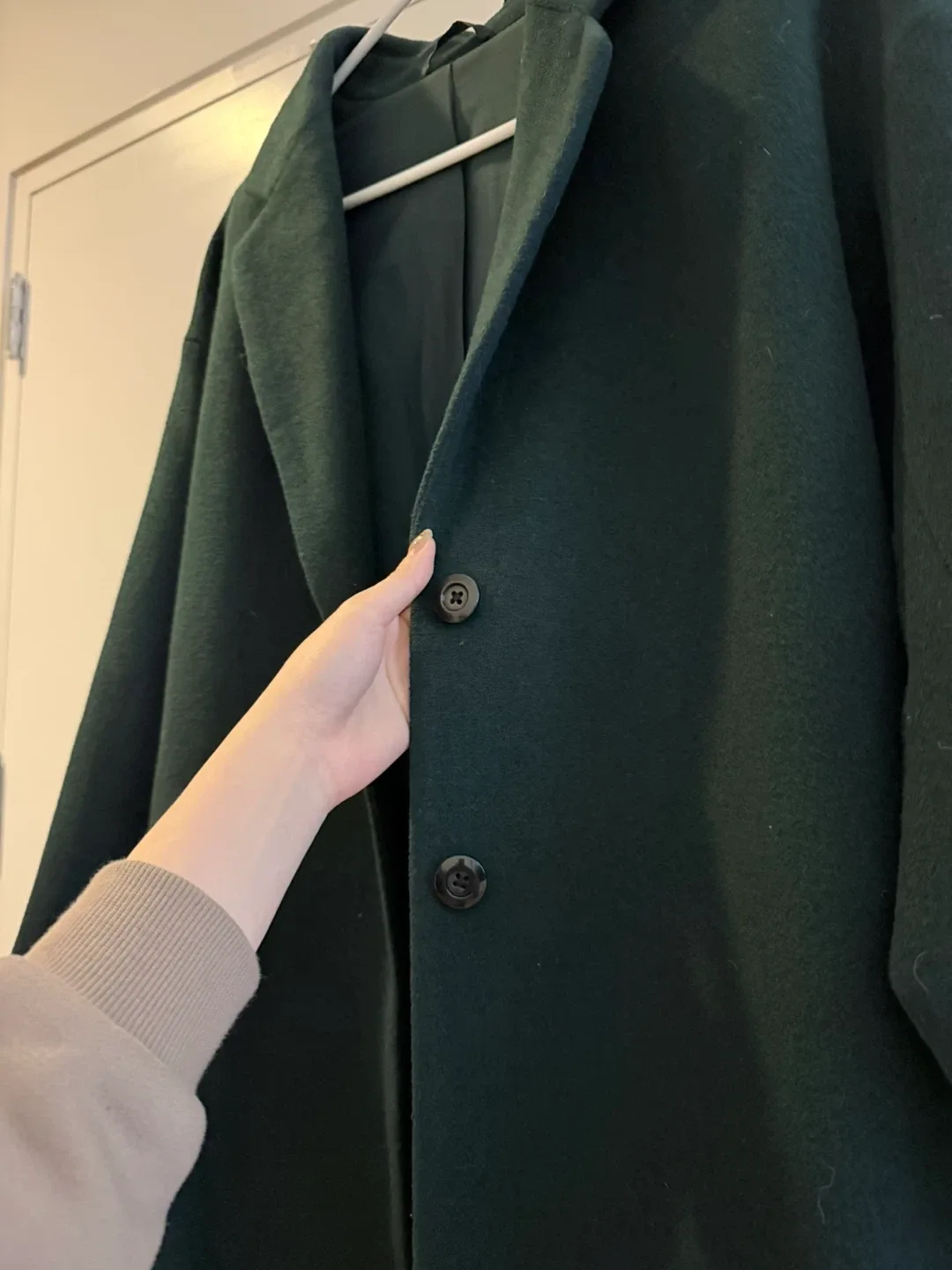 Uniqlo Green Wool Coat Small