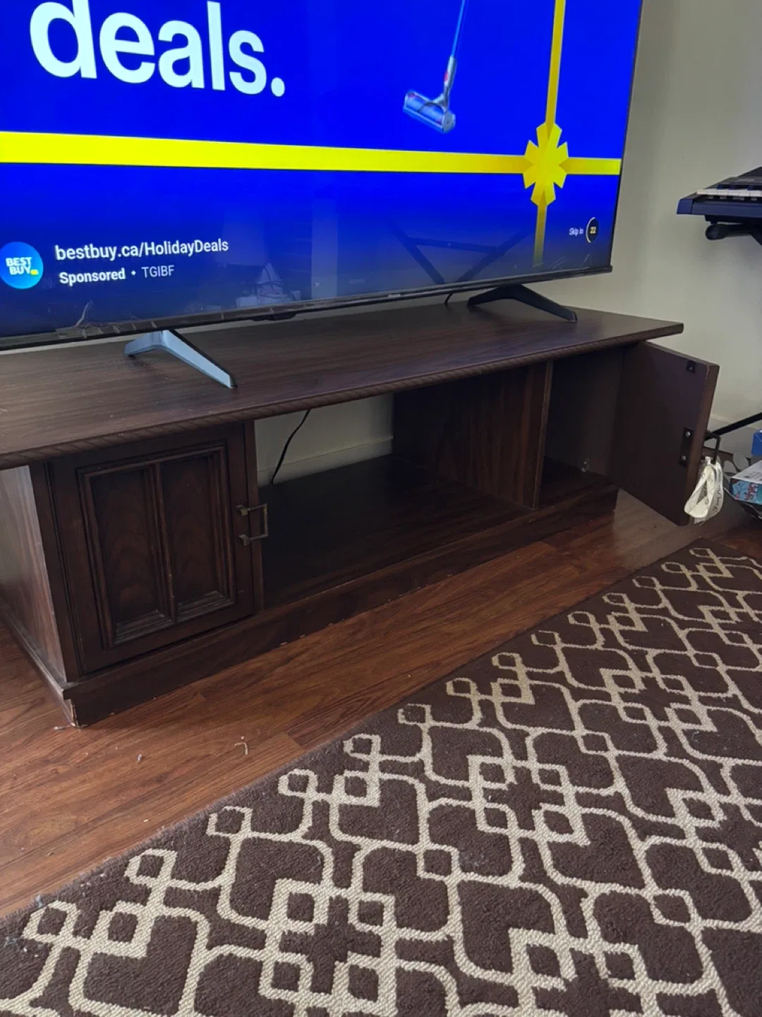 Dark Brown Wood TV Stand