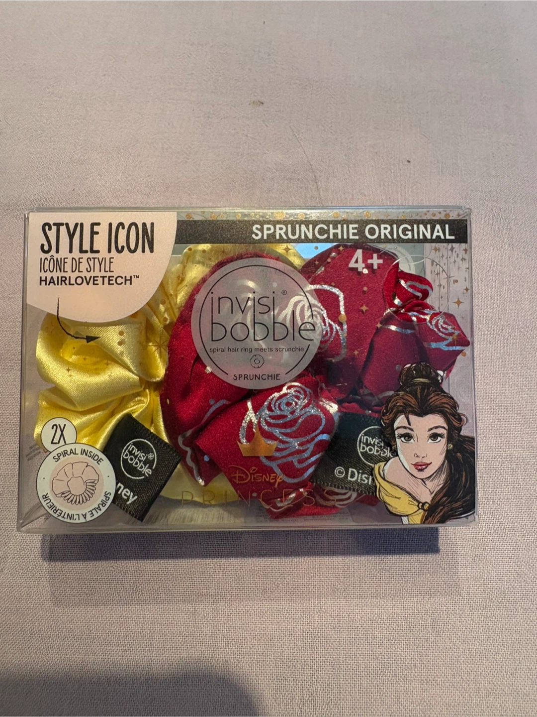 BNIB Disney Princess Invisibobble Sprunchie Hair Ties, Set of 3