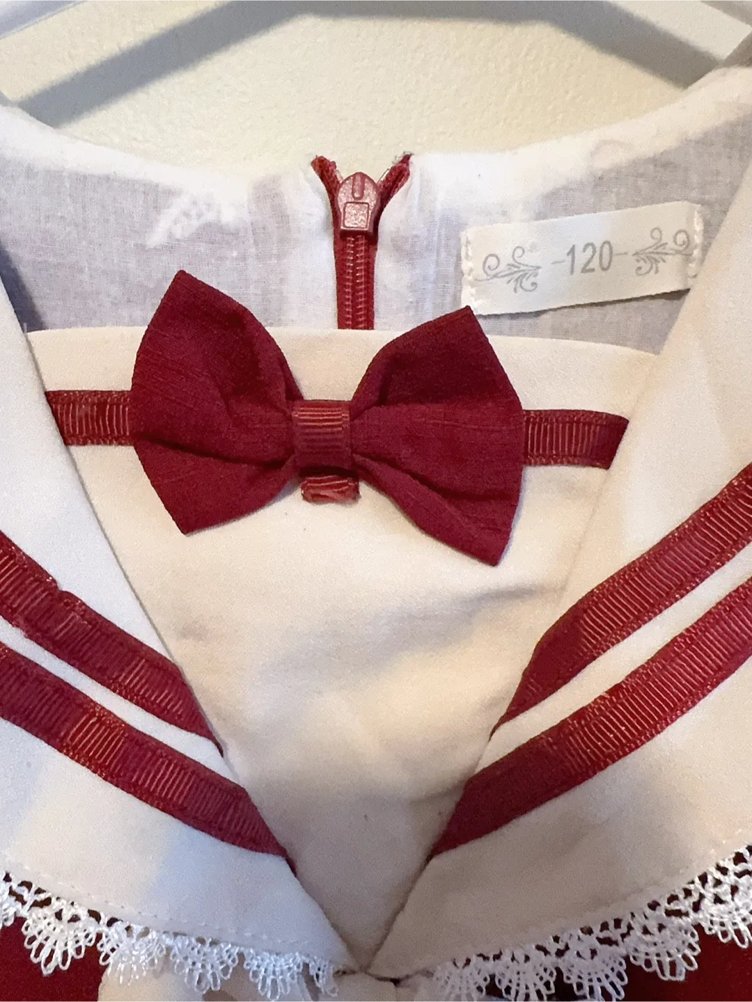Burgundy Sailor Dress - Toddler size 5-6T image indicator(2)