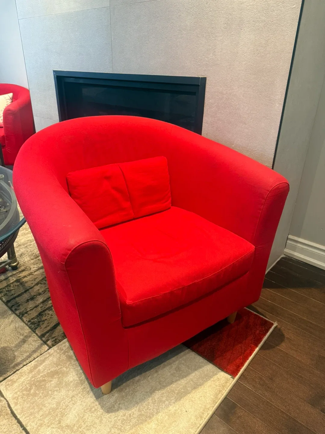 2 Red Ikea Armchairs #Clearout image indicator(2)