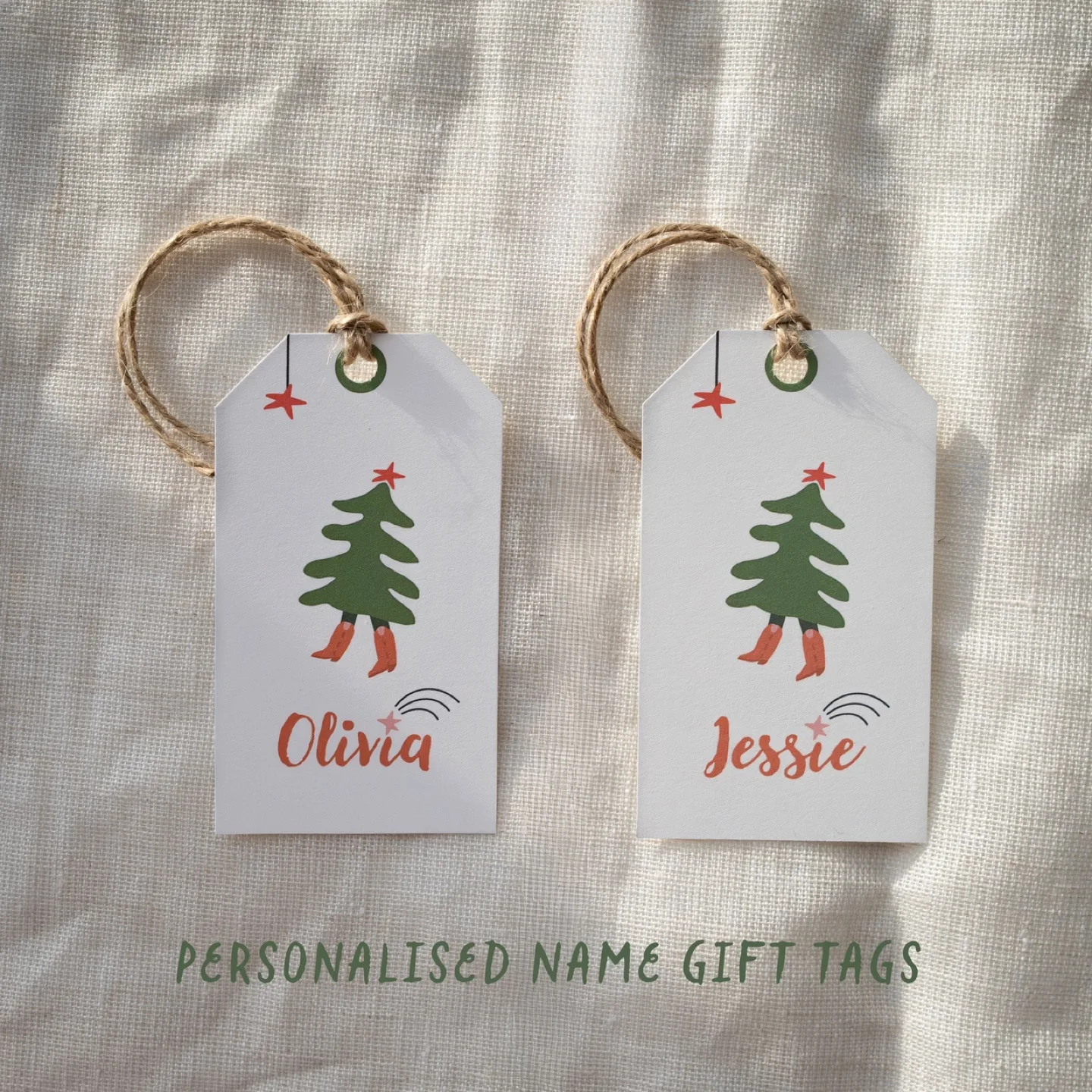 Retro Handmade Custom Christmas Gift Tags Set image indicator(3)