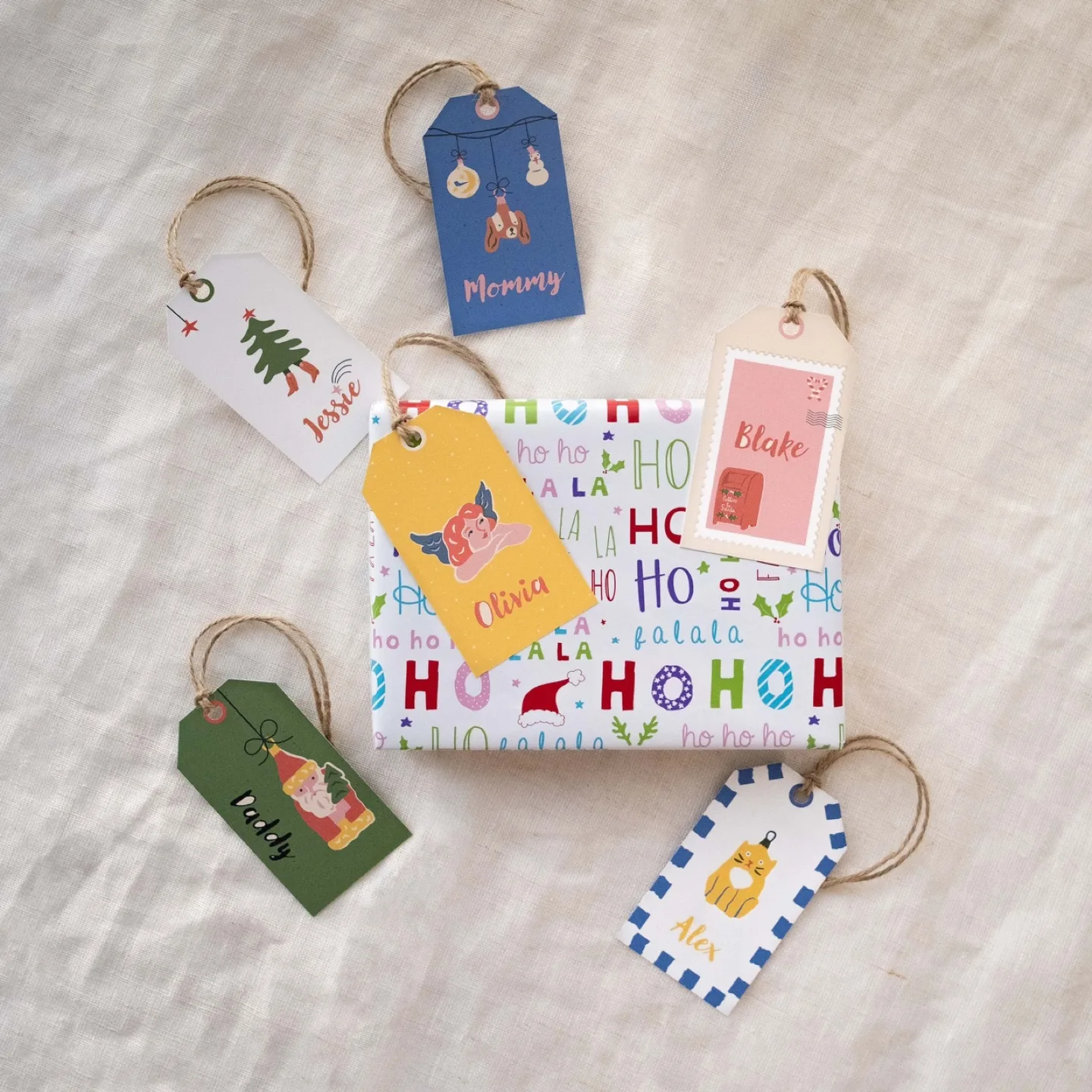 Retro Handmade Custom Christmas Gift Tags Set image indicator(9)