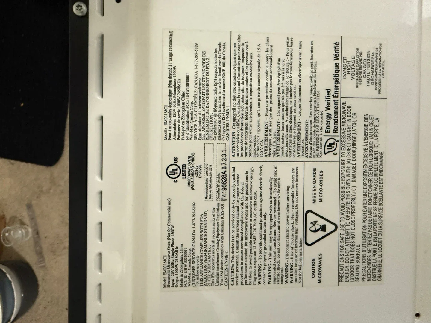 Hamilton Beach Microwave Oven