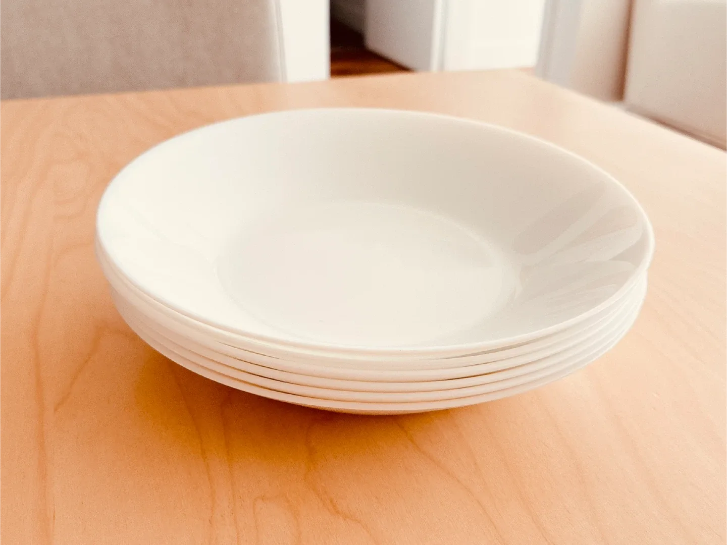 6 Deep Plate/Bowl - White, 20 cm
