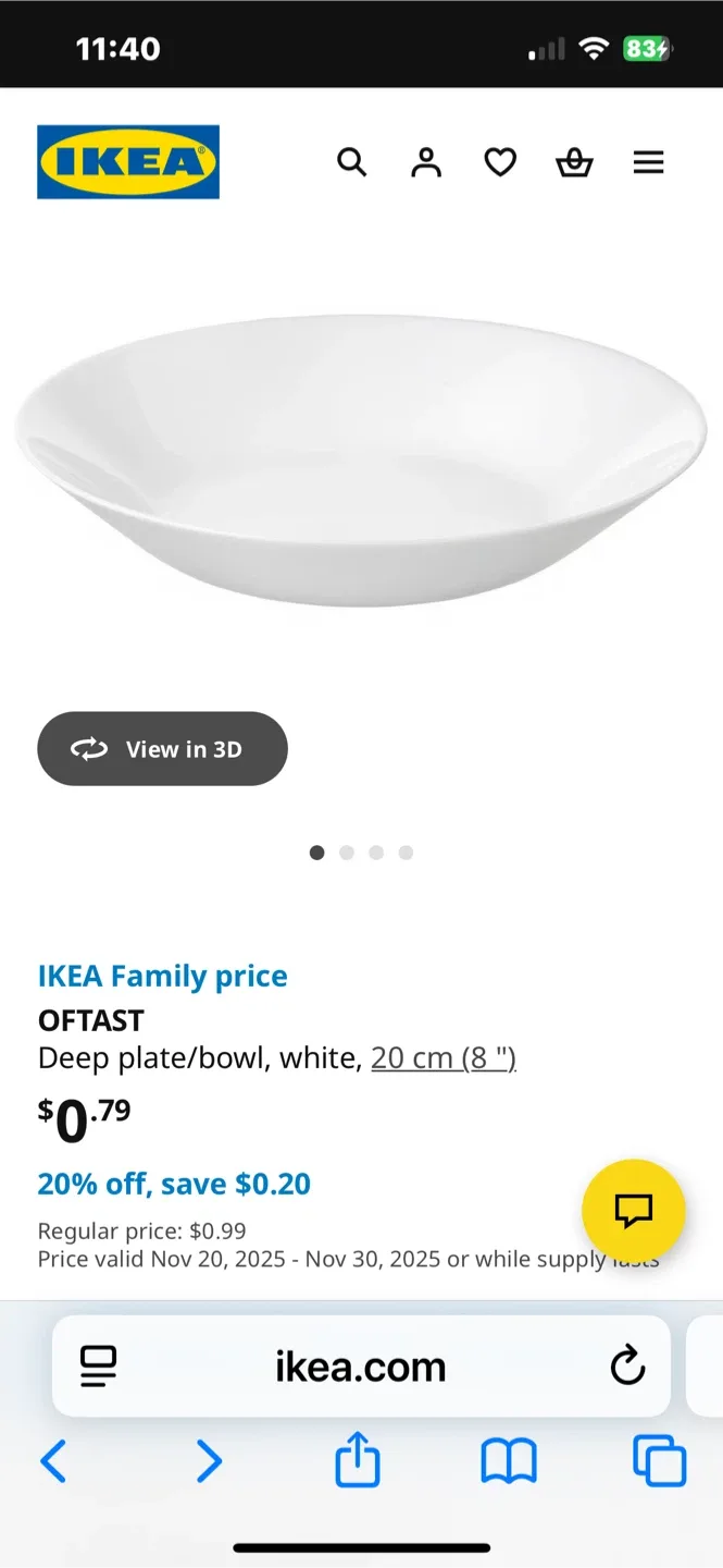 6 Deep Plate/Bowl - White, 20 cm image indicator(4)