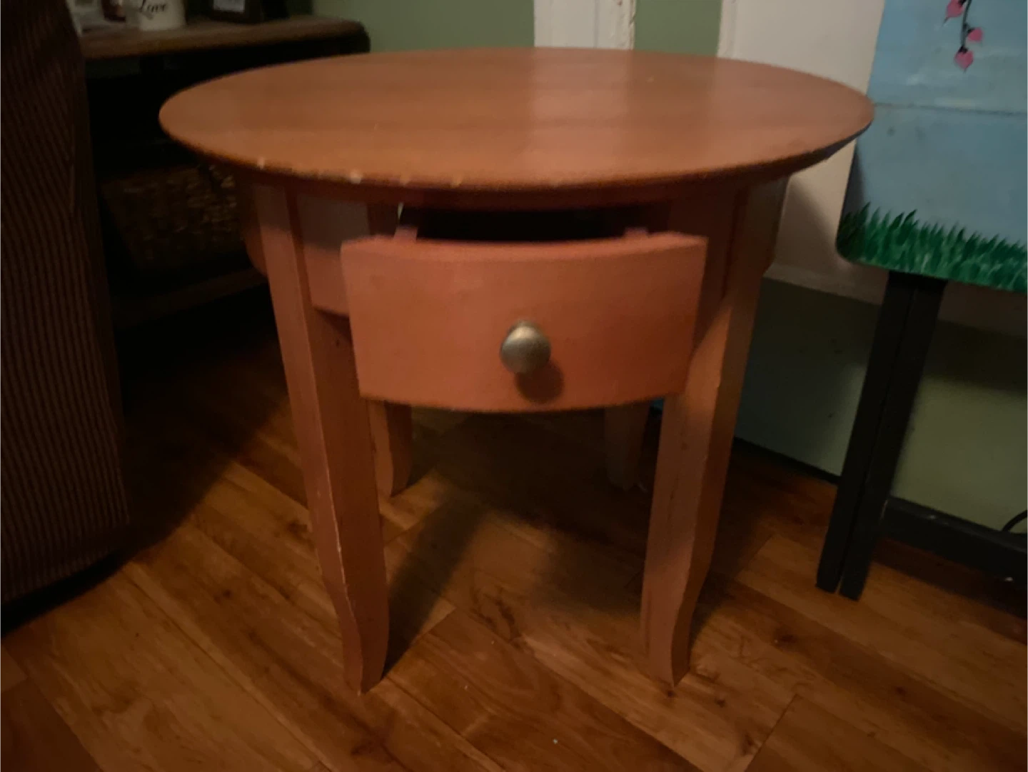 Round End Table with Drawer - photo 2