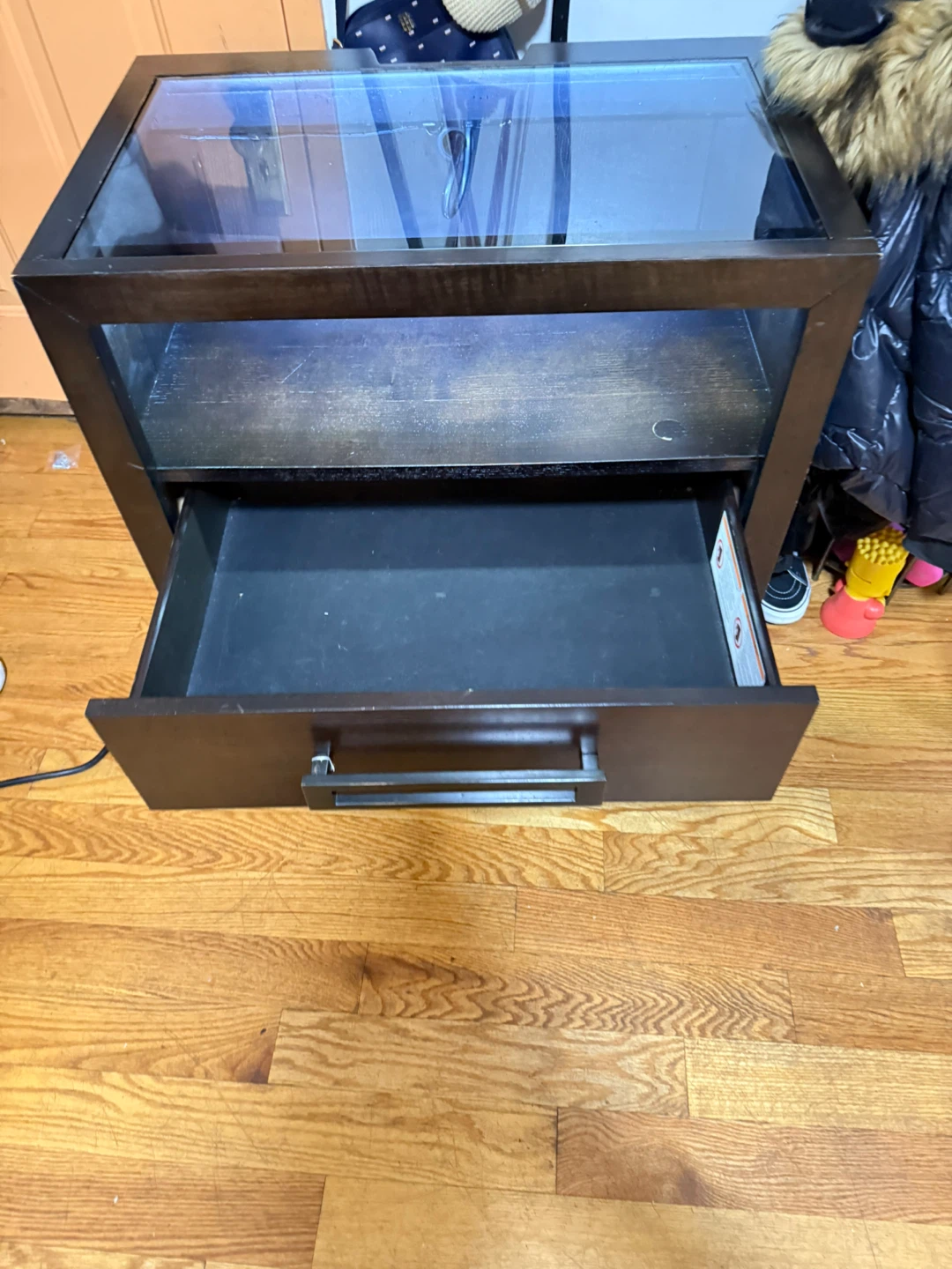 Nightstand with Glass Top & LED Light - photo 5