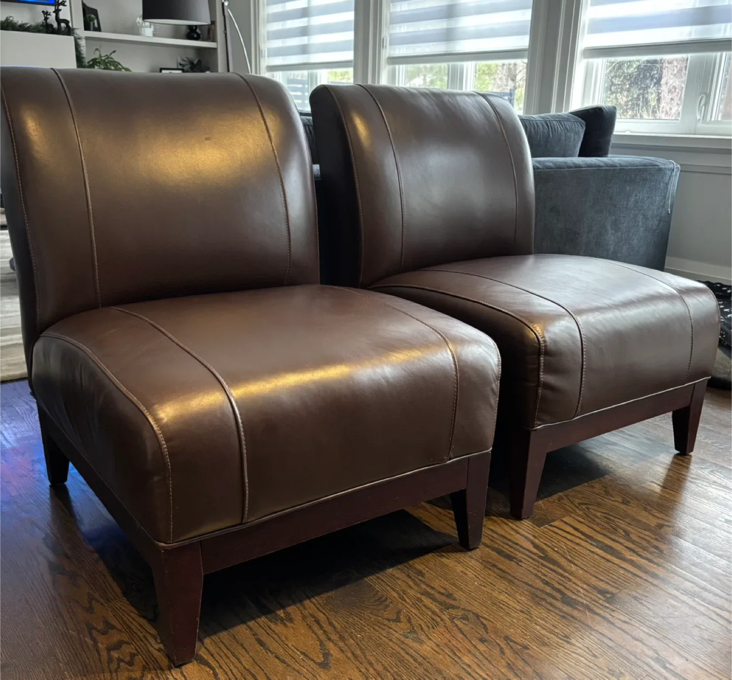 Brown Leather Accent Chair
