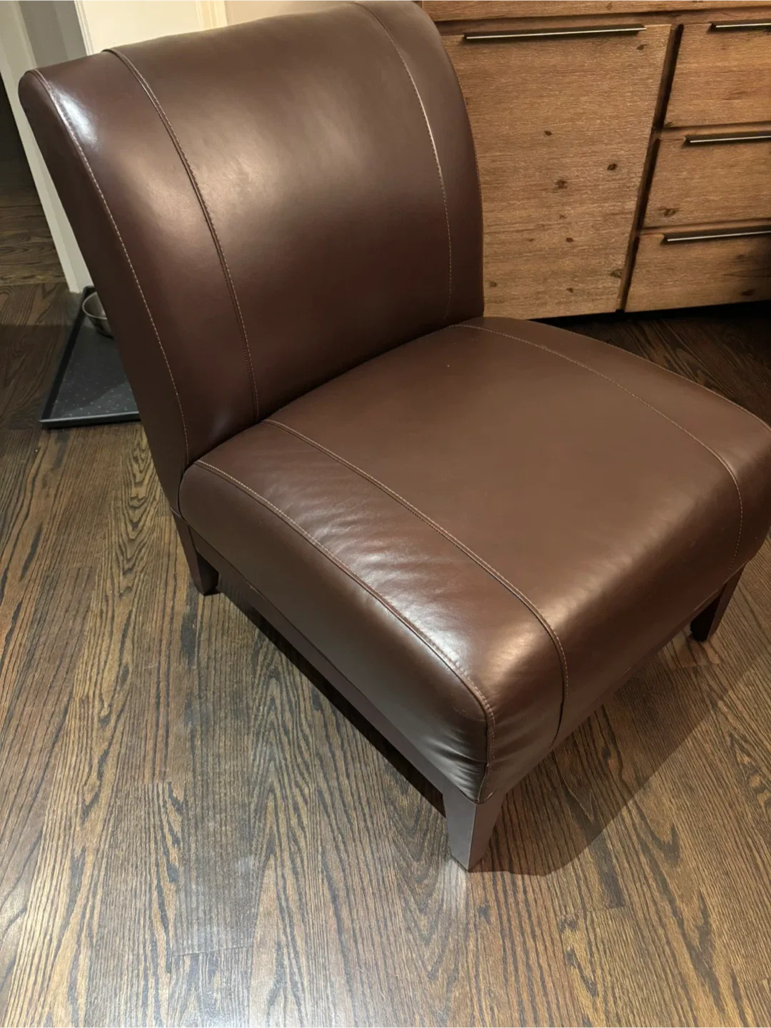 Brown Leather Accent Chair image indicator(2)