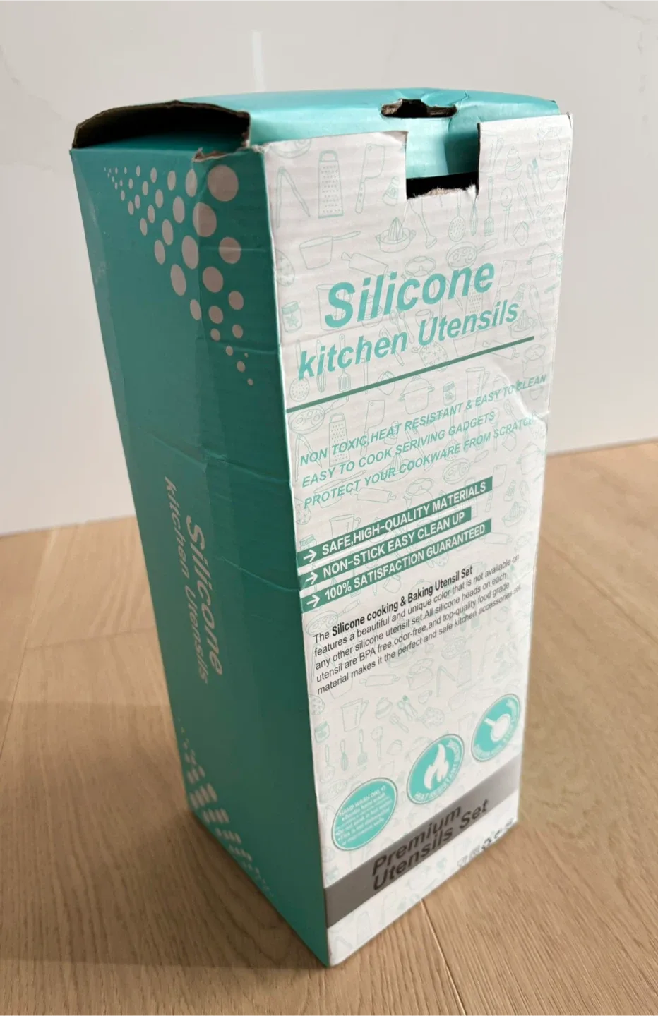 10 Pcs Premium Silicone Kitchen Utensil Set w Wood Handles NEW image indicator(3)