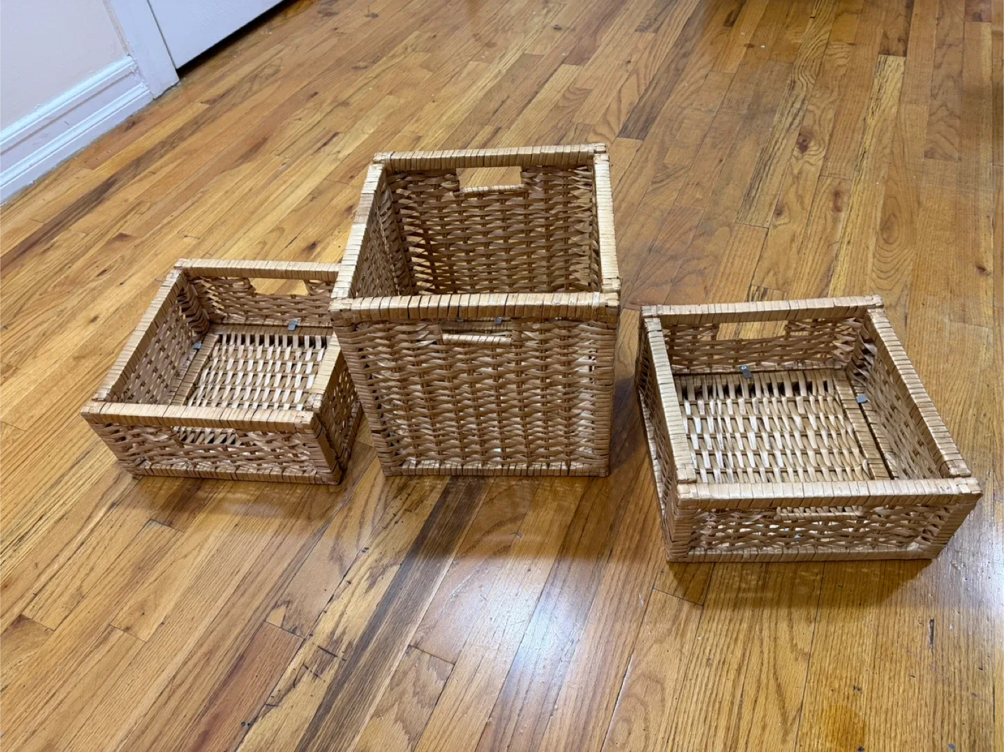 Wicker Storage Baskets - Set of 3