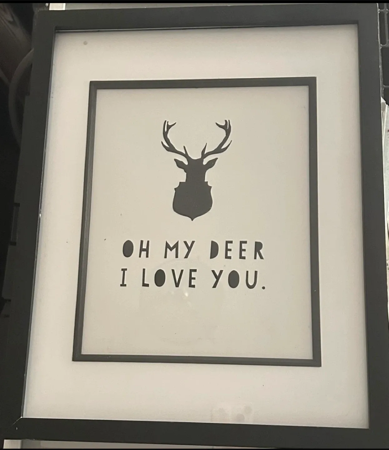 Framed 'Oh My Deer I Love You' Print