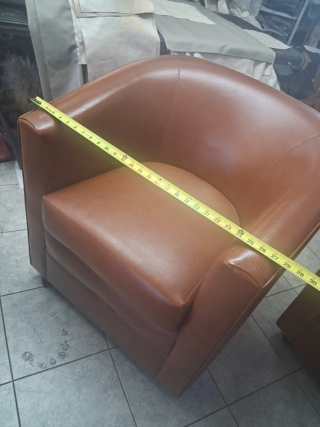 Pair of Brown Leather Club Chairs - photo 2