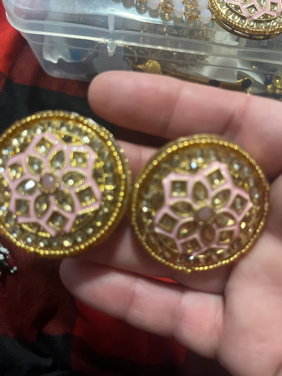 Jewellery Set Pink and Gold - photo 2