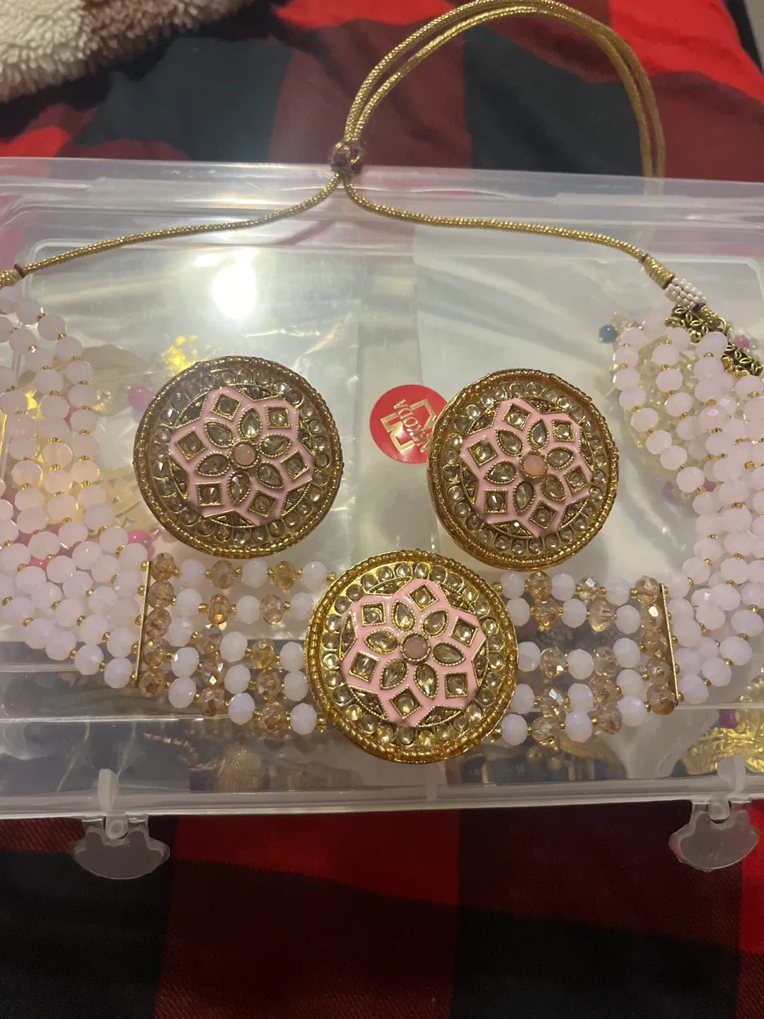 Jewellery Set Pink and Gold