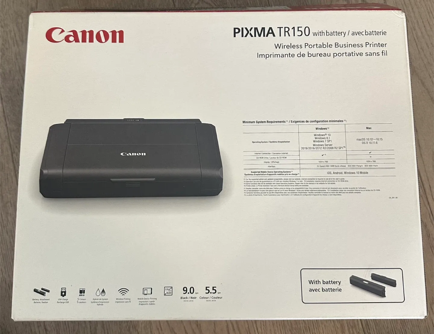 Canon PIXMA TR150 Wireless Portable Printer - Like New! image indicator(2)