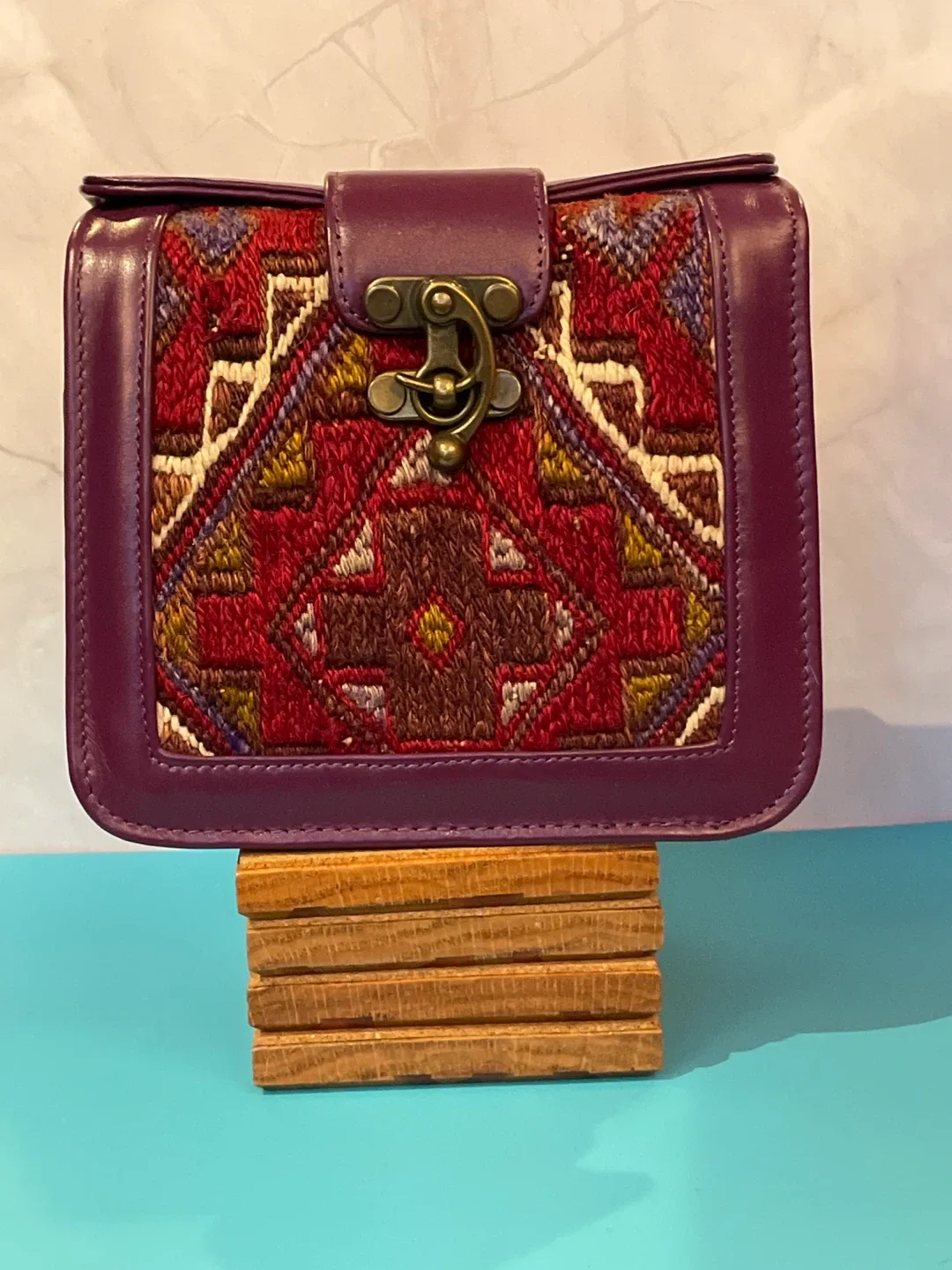 Purple Leather Handbag