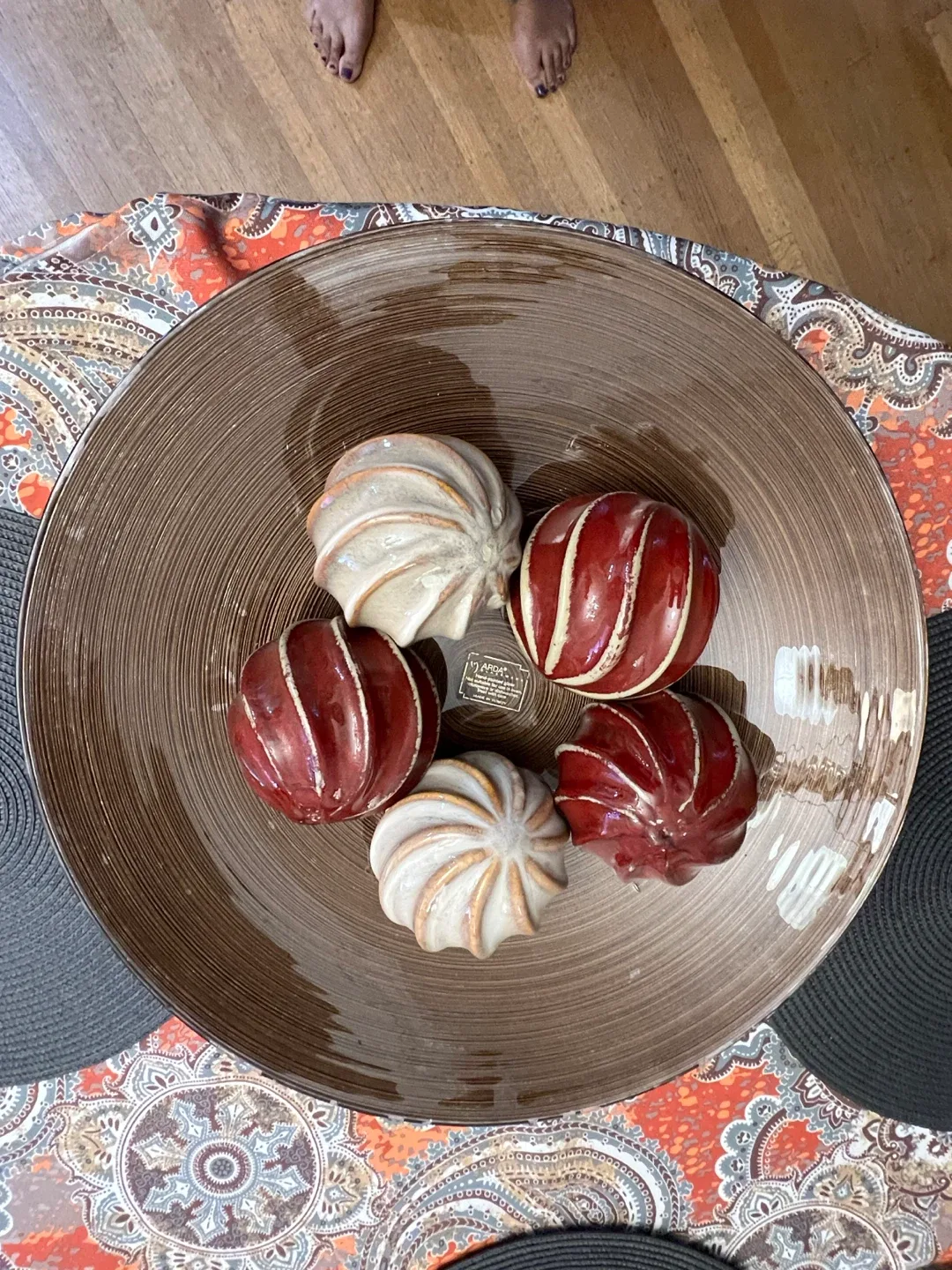 ARDA Glassware Hand-Painted Bowl - 17 inches