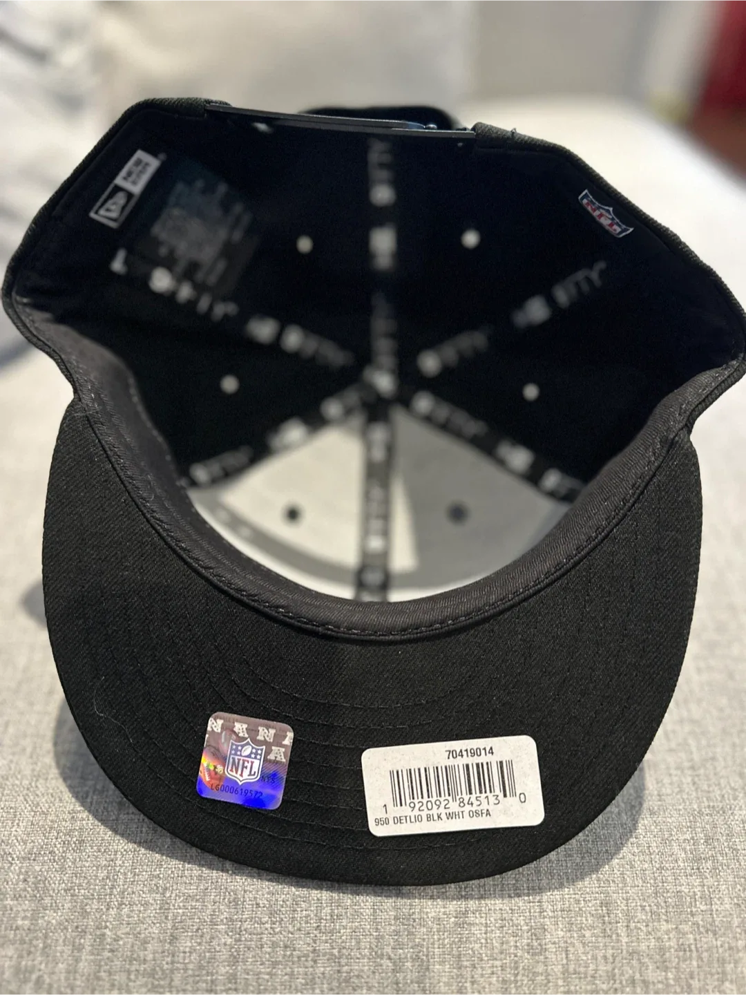 Men's New Era Black Detroit Lions 9FIFTY Adjustable Hat image indicator(6)