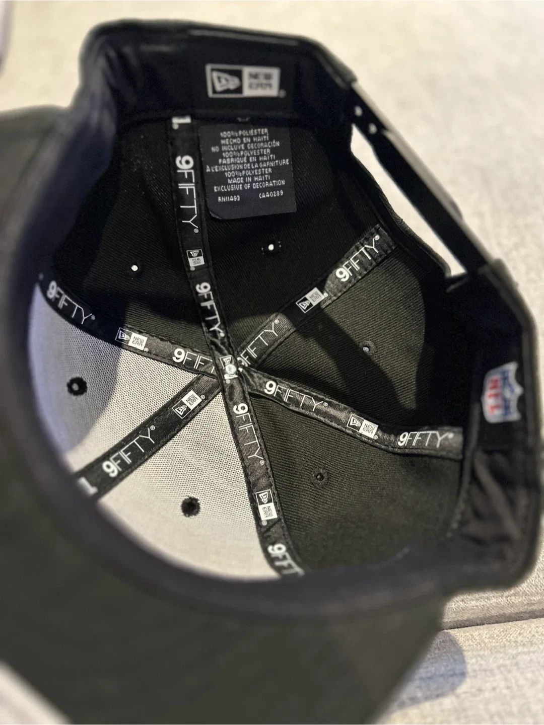 Men's New Era Black Detroit Lions 9FIFTY Adjustable Hat image indicator(7)