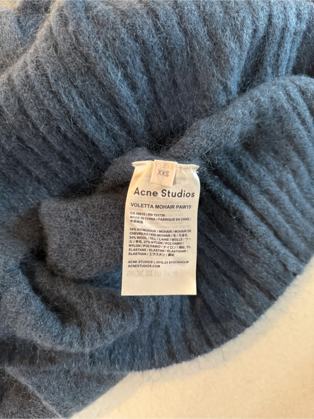 Acne Studios Voletta Mohair PAW15 Turtleneck XXS