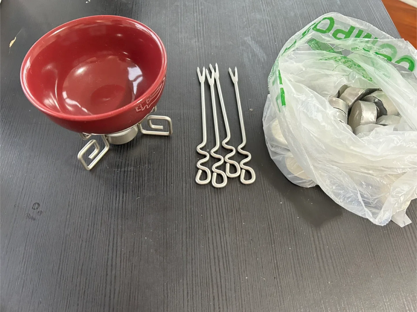 Chocolate and cheese Fondue Set with Forks with (22 candles )