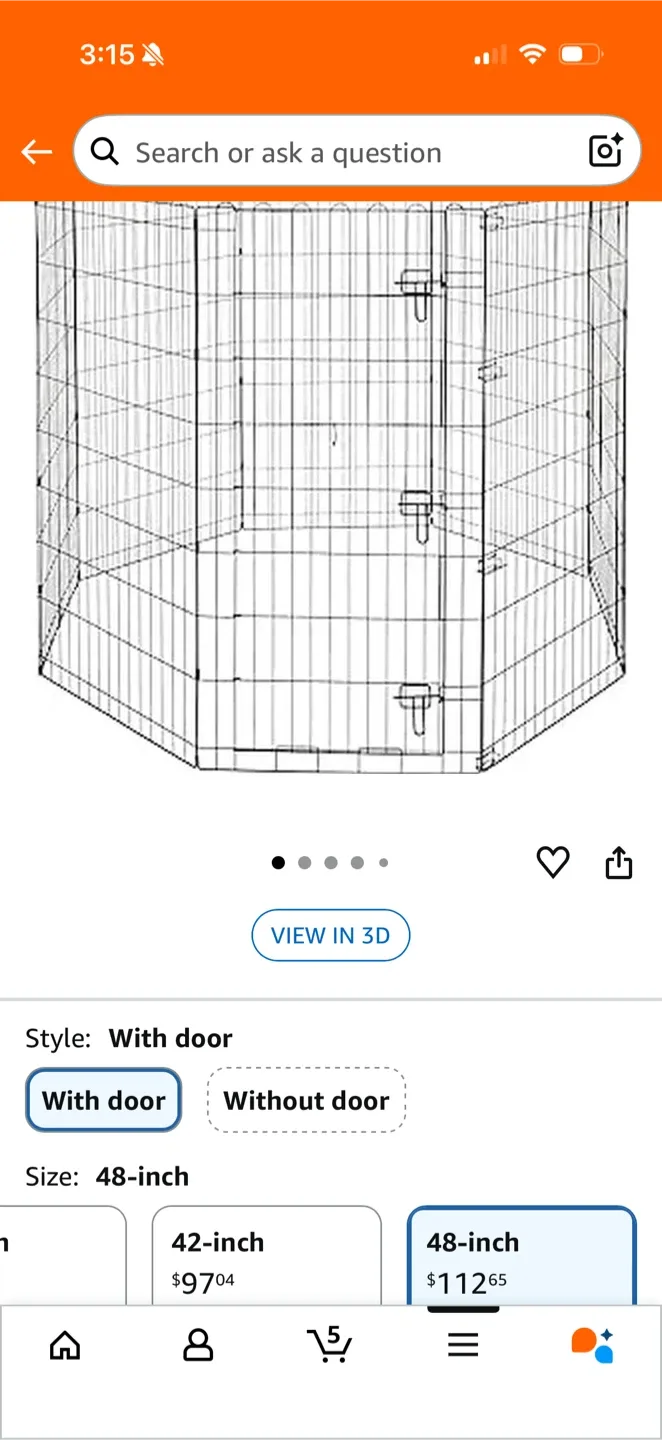 Amazon Basics Foldable Metal Dog Playpen - 48 inch