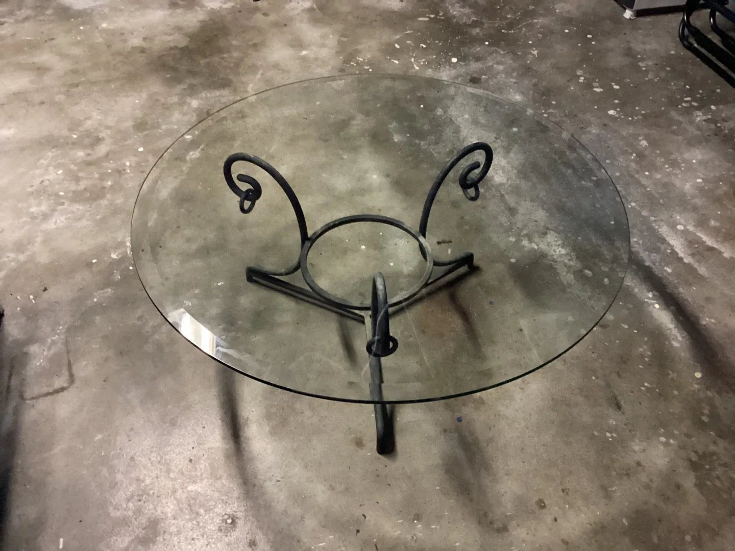 36” Round Glass Top Coffee Table