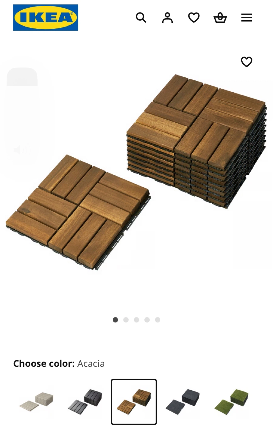 24 IKEA Runnen Decking Tiles Acacia - photo 3