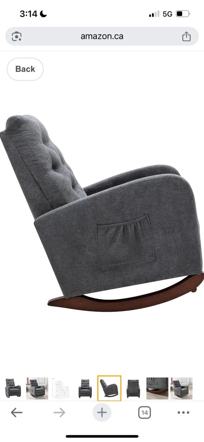 New Grey Nursery Rocking Chair image indicator(5)
