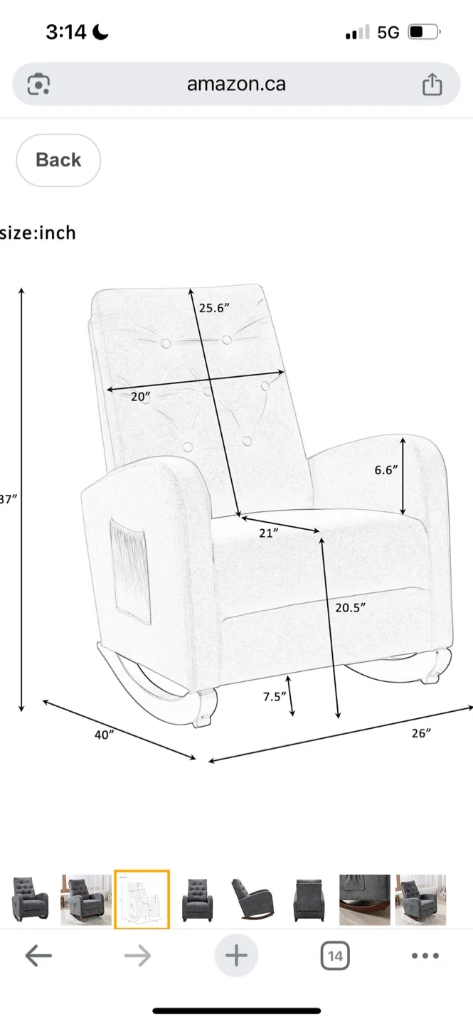 New Grey Nursery Rocking Chair image indicator(3)