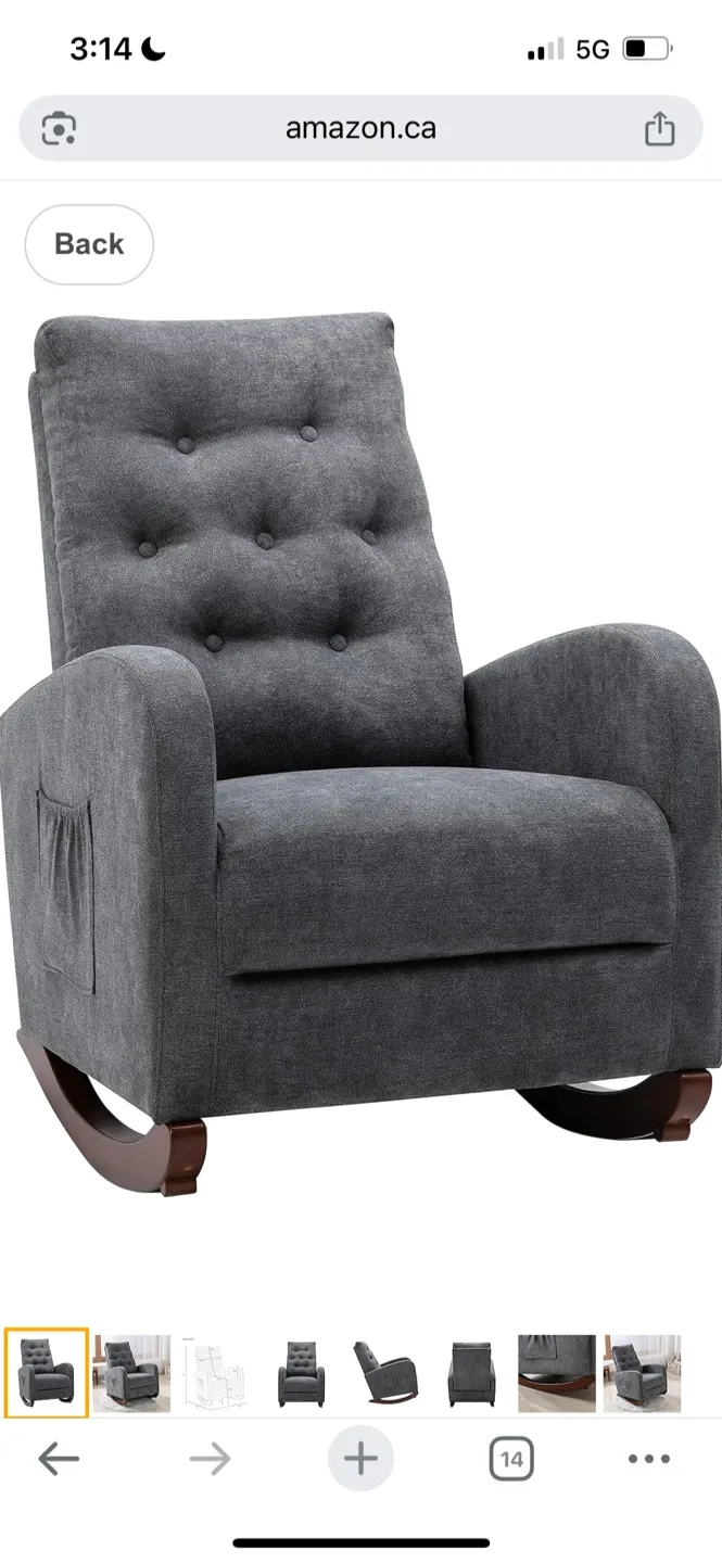 New Grey Nursery Rocking Chair