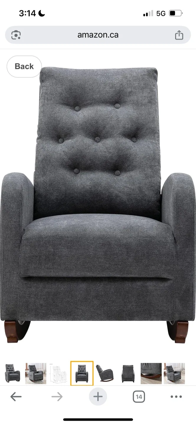 New Grey Nursery Rocking Chair image indicator(4)