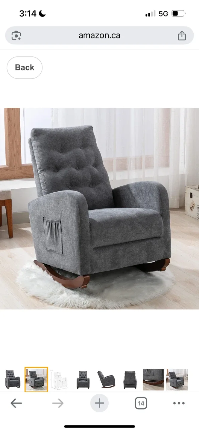 New Grey Nursery Rocking Chair image indicator(2)