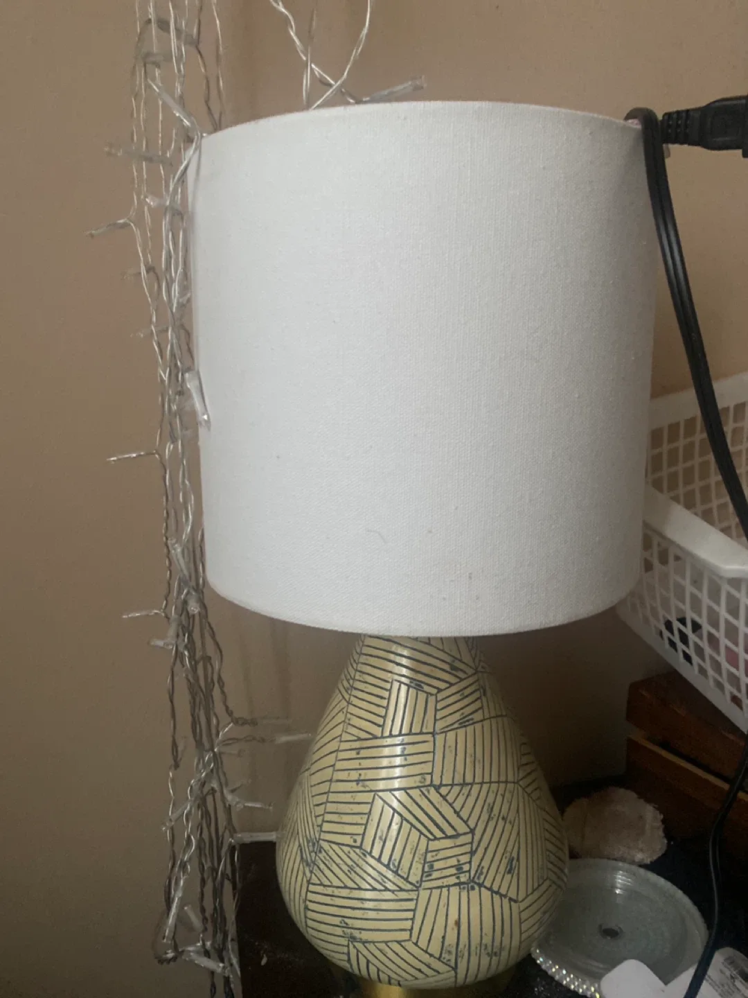 Table Lamp with White Shade