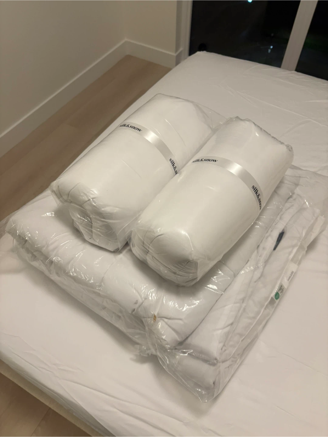 Silk & Snow Pillow and Duvet Queen