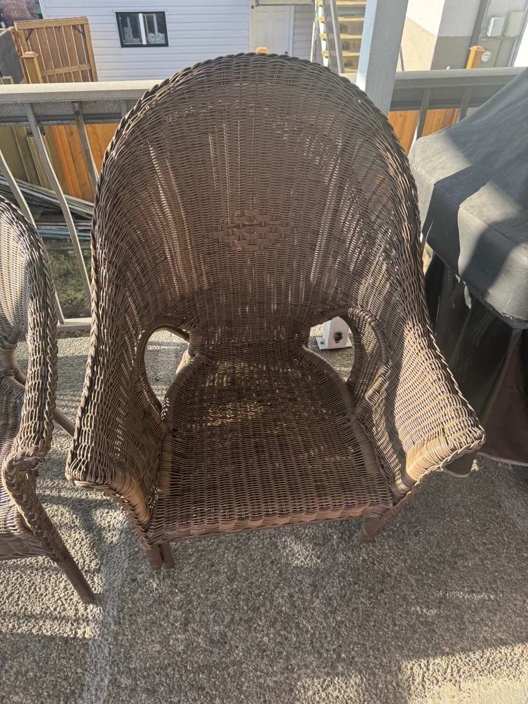 Wicker Patio Set - Loveseat, Chair, Table
