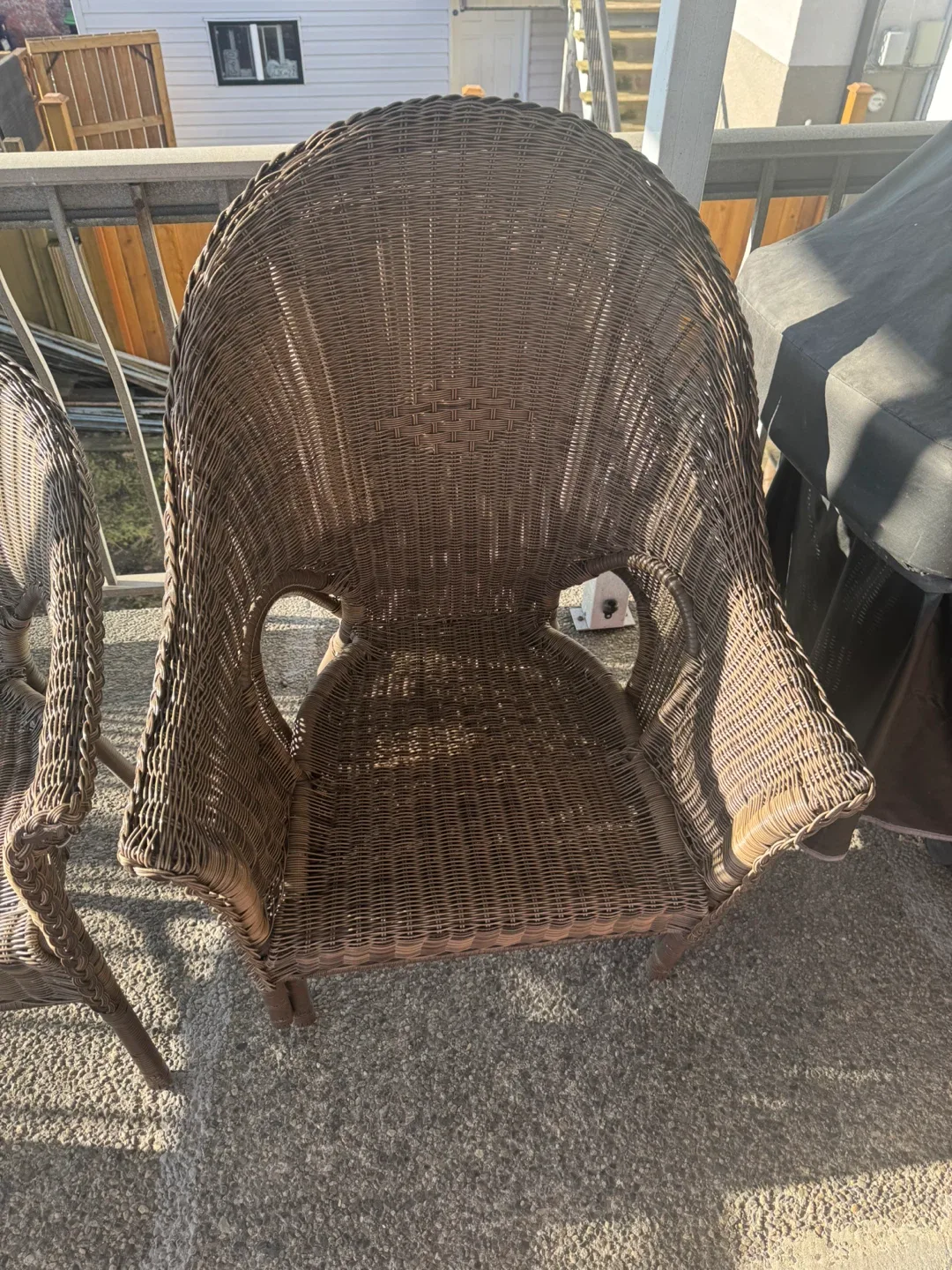 Wicker Patio Set - Loveseat, Chair, Table