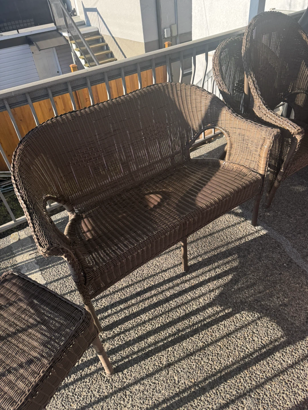 Wicker Patio Set - Loveseat, Chair, Table - photo 2