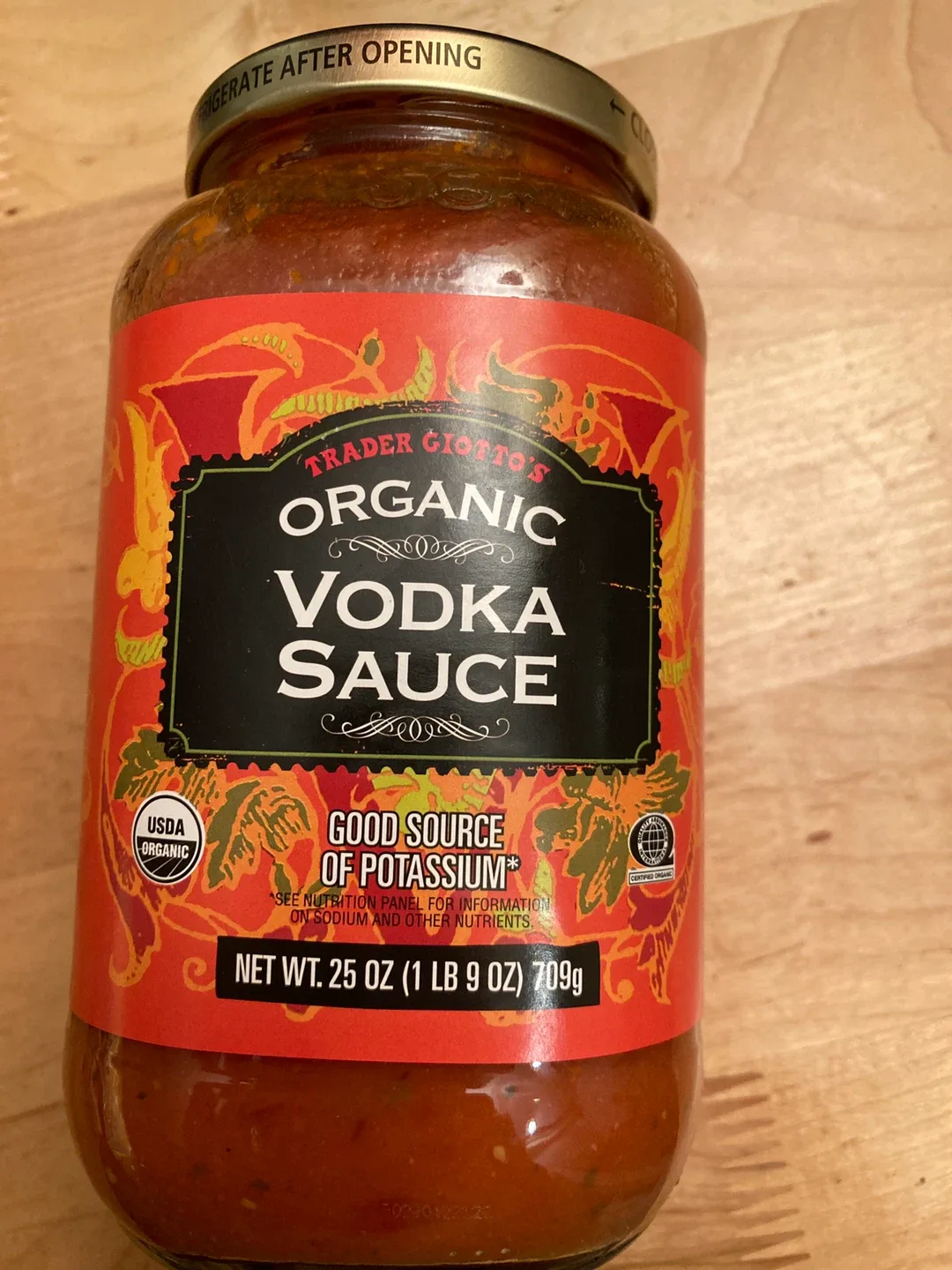 Trader Giotto's Organic Vodka Sauce