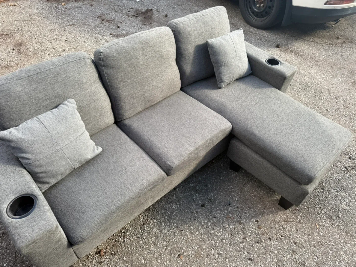 Grey Sectional Sofa with Chaise Lounge image indicator(2)