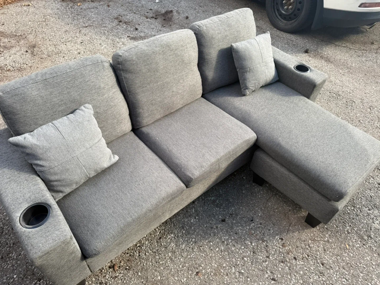 Grey Sectional Sofa with Chaise Lounge