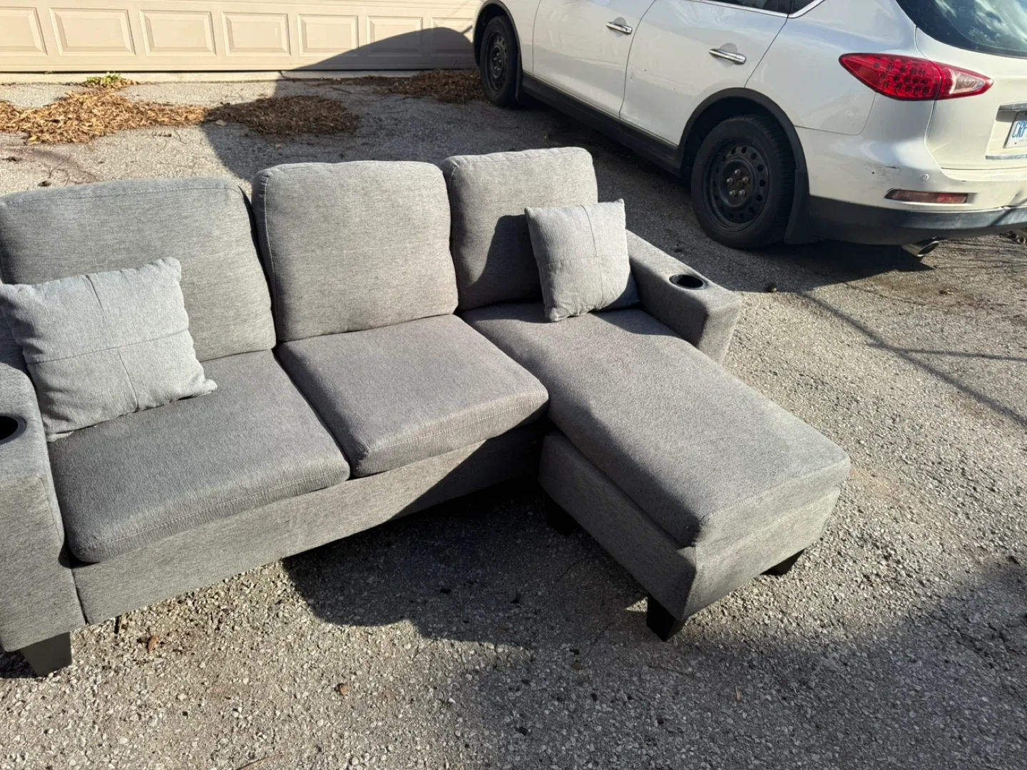 Grey Sectional Sofa with Chaise Lounge image indicator(8)