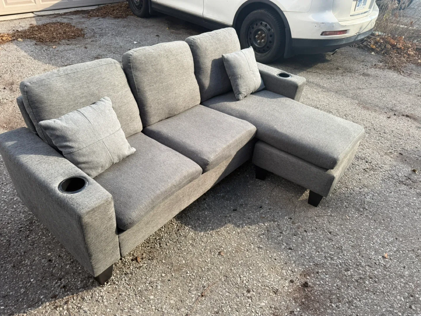 Grey Sectional Sofa with Chaise Lounge image indicator(10)