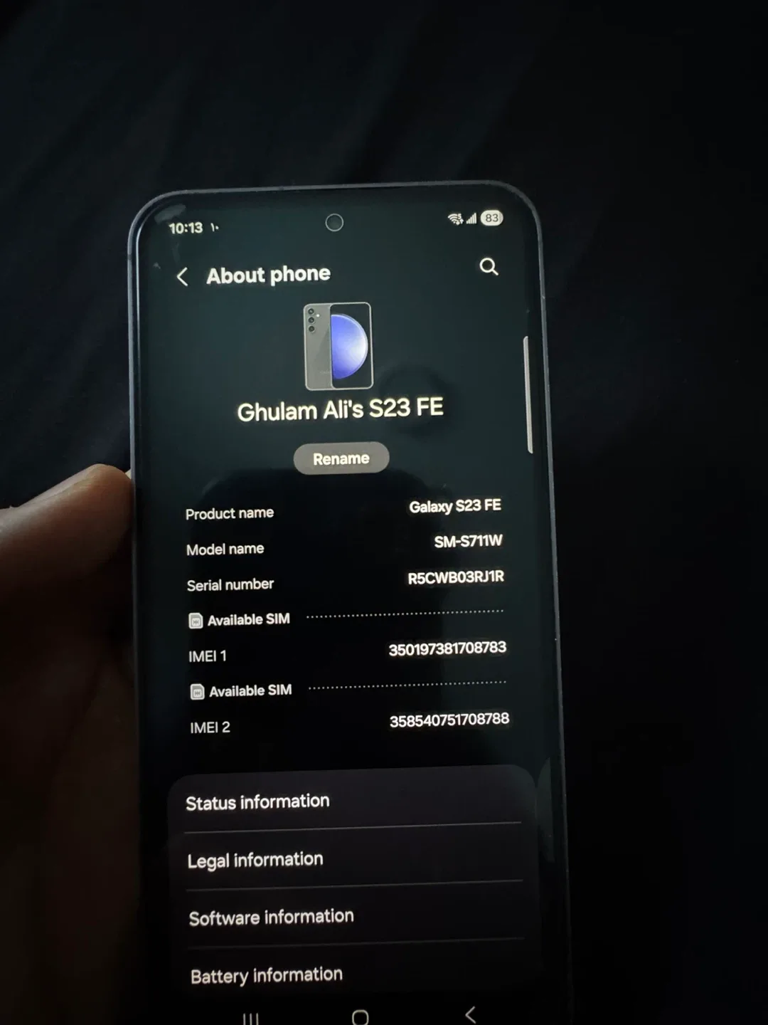Samsung Galaxy S23 FE - SM-S711W image indicator(2)